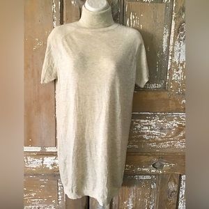 Karoo Mark Eisen 100% Cashmere Sweater Tunic Ivory Short Sleeve NWT NEW